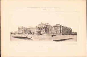 Reichstag, Berlin Erster Wettbewerb: Perspektivische Ansicht (aus: Sammelmappe hervorragender Konkurrenzentwürfe H. 4, 1882)