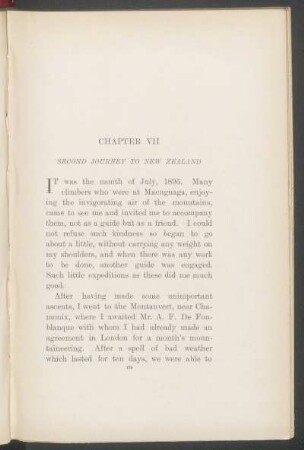 Chapter VII - Second journey to New Zealand