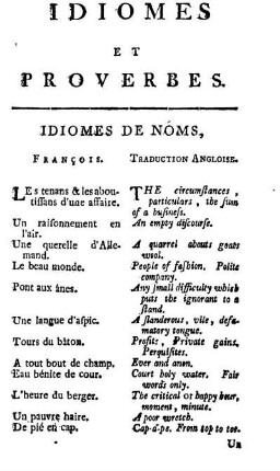 Idiomes et Proverbes.