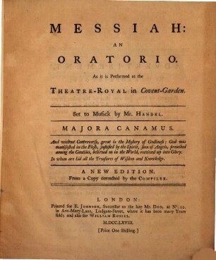 Messiah : an oratorio