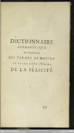 Dictionnaire Alphabétique des Explications Des Termes De Marine