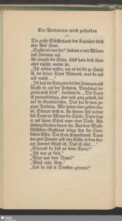 Ein Verlorener wird gefunden