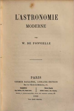 L' Astronomie moderne