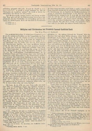 421-426 Religion und Christentum bei Friedrich Samuel Gottfried Sack