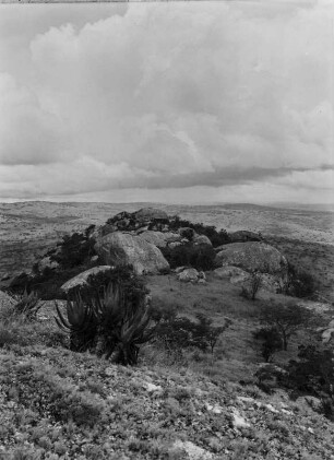 Kopje : Blick über die Savanne Tansanias von einem Kopje (Inselberg) aus