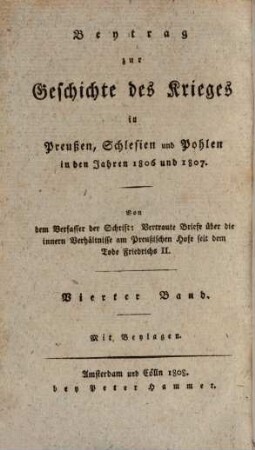 Vertraute Briefe über die innern Verhältnisse am Preußischen Hofe seit dem Tode Friedrichs II.. 5
