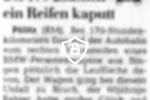 Bei 170 "Sachen" ging ein Reifen kaputt