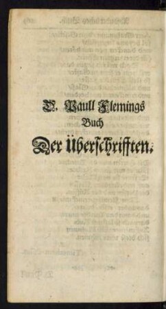 D. Paull Flemings Buch Der Überschrifften.