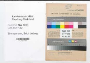Entnazifizierung Erich Ludwig Zimmermann , geb. 16.07.1911 (Angestellter)