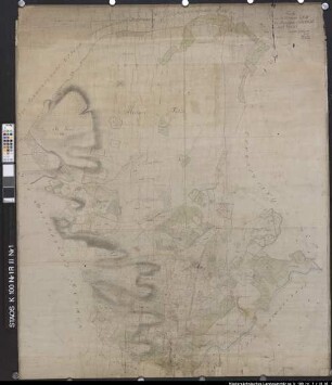 Landesaufnahme des Fürstbistums Osnabrück III Amt Vörden Bl. 1 Kirchspiel: Bramsche Feldmark: Hesepe Ortschaft: Hesepe Ausf.-Art: Farbige Zeichnung auf Karton, auf Leinen aufgezogen Herst.: Johann Wilhelm Du Plat Herst.: Georg Wilhelm Du Plat (Direktion: Johann Wilhelm Du Plat) Format: Maßstab: