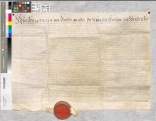 Friedrich, König von Schweden, Landgraf zu Hessen etc., bestätigt den eingerückten Schutzbrief des Landgrafen Ludwig zu Hessen das Datums 1434 Mai 26 für die Abtei Corvey und die Stadt Höxter.