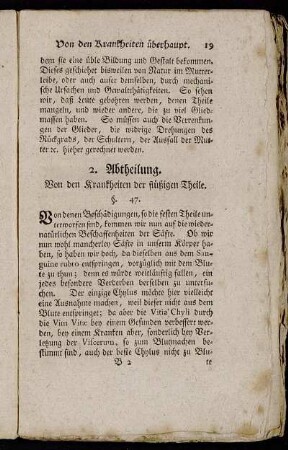 2. Abtheilung. Von den Krankheiten der flüßigen Theile.