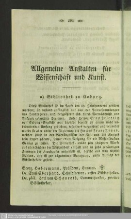 Allgemeine Anstalten für Wissenschaft und Kunst