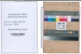 Entnazifizierung Ernst Kaemmerling , geb. 16.01.1903 (Geschaeftsfuehrer)