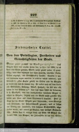 Siebenzehntes Capitel. Von den Privilegien, Freiheiten und Gerechtigkeiten der Stadt