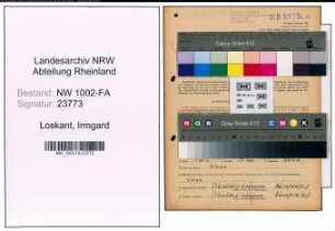 Entnazifizierung Irmgard Loskant, geb. 10.01.1917 (Kaufm.Angest.)