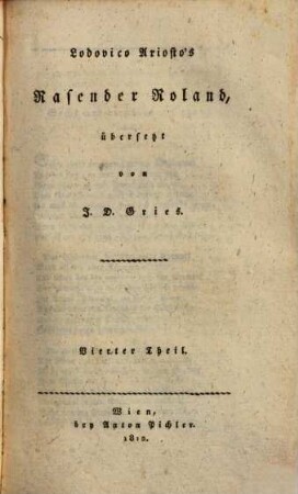 Lodovico Ariosto's Rasender Roland, 4
