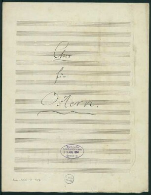 Chor für Ostern - Mus.5912-E-517 : Coro, org - E|b