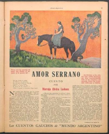 Amor serrano : Los cuentos gauchos de "Mundo Argentino"