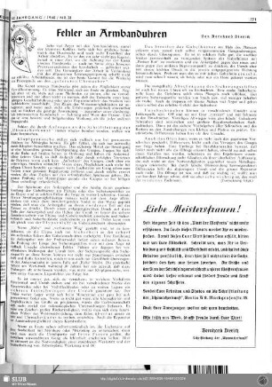 Fehler an Armbanduhren