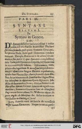 Pars III: De Syntaxi