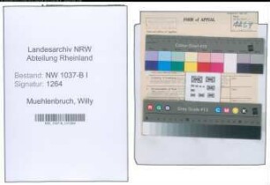 Entnazifizierung Willy Muehlenbruch , geb. 12.10.1903 (Baecker)