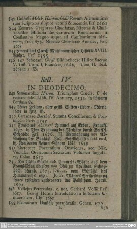 Sect. IV. In Duodecimo