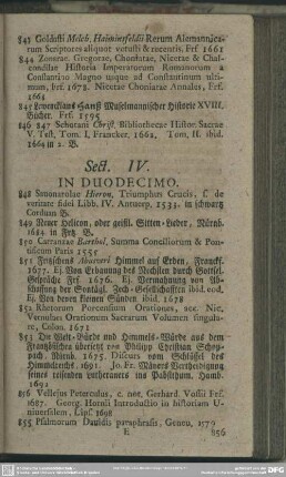 Sect. IV. In Duodecimo