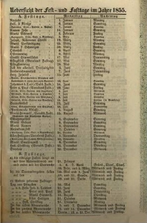 Kalender für katholische Christen : auf d. Jahr ... 1855