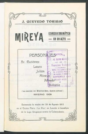 Mireya : comedia dramática en un acto