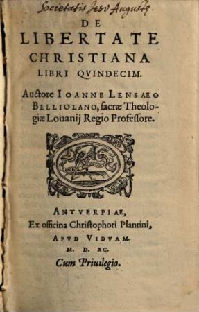 De Libertate Christiana : Libri Quindecim