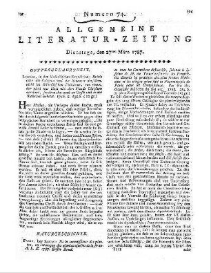 Der deutsche Zuschauer. [Bd. 1], H. 2-8. Hrsg. v. J. A. Winkopp [i.e. P. A. Winkopp]. [Zürich]: [Orell] 1785