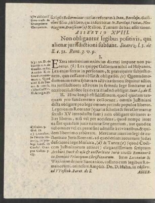 Assertio XVIII.