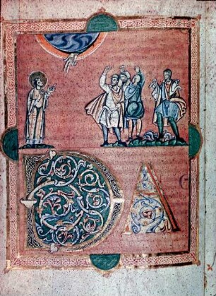 Missale aus Saint-Denis — Die Steinigung des heiligen Stephanus, Folio 71verso