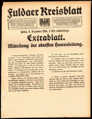 Zweite Ausgabe vom Dienstag, den 08. Dezember 1914.