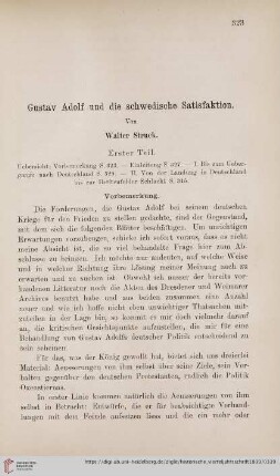 Gustav Adolf und die schwedische Satisfaktion