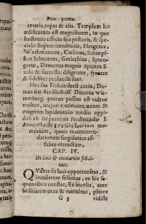 Cap. IV. De Loci & incolarum felicitate