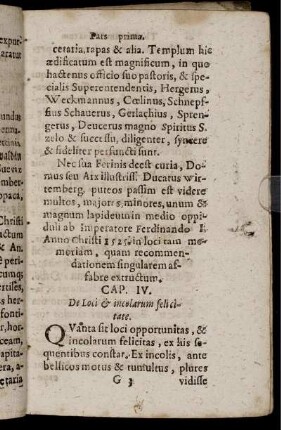 Cap. IV. De Loci & incolarum felicitate