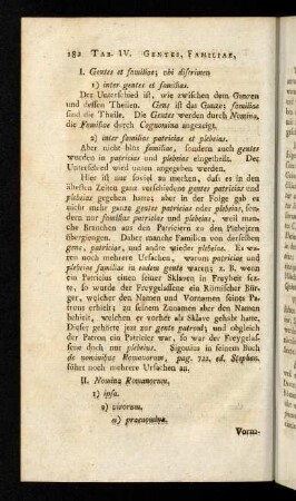 182, I. Gentes et familiae