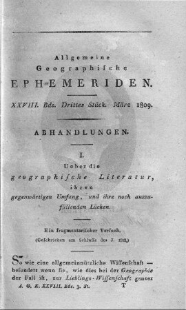 Drittes Stück März 1809