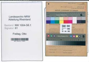 Entnazifizierung Otto Freitag , geb. 15.11.1884 (Vorarbeiter)