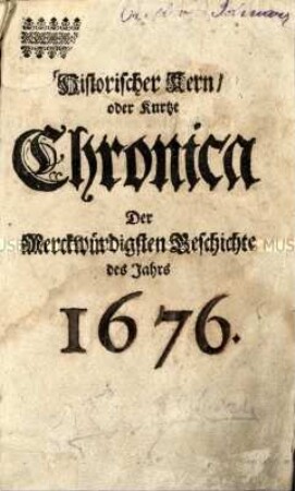 Chronik des Jahres 1676