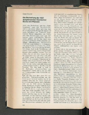 Die Besiedlung der 1937 ausgebrannten Herzhorner Kirche mit Pflanzen