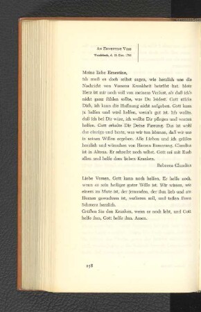 An Ernestine Voss Wandsbeck, den 13. Dezember 1796