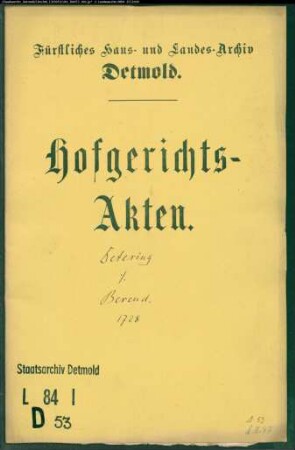 Detering, Jürgen zu Hiddesen gegen Bauerrichter Berend zu Hiddesen - Verkaufter Hausplatz