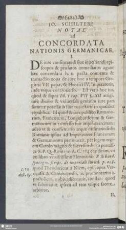 Io. Schilteri Notae ad Concordata Nationis Germanicae
