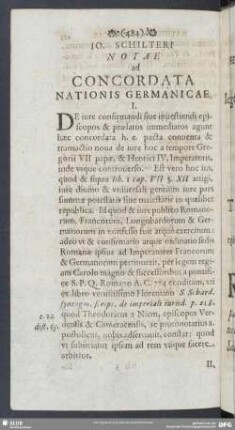 Io. Schilteri Notae ad Concordata Nationis Germanicae