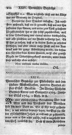 XXIV. Vermischte Beyträge zur Philosophie und den schönen Wissenschaften. St.2.