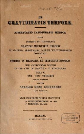 De graviditatis tempore : Diss. inaug.