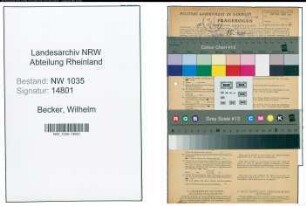 Entnazifizierung Wilhelm Becker , geb. 14.01.1889 (Bergbeamter)